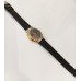 VINTAGE Christian Dior γυναικείο ρολόι με επίχρυσο και ασημί καντράν και μαύρο δερμάτινο λουράκι (VIN16)